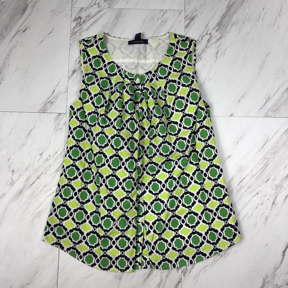 Lands' End Tops - Lands End Green Print Top Size XSMALL EUC!